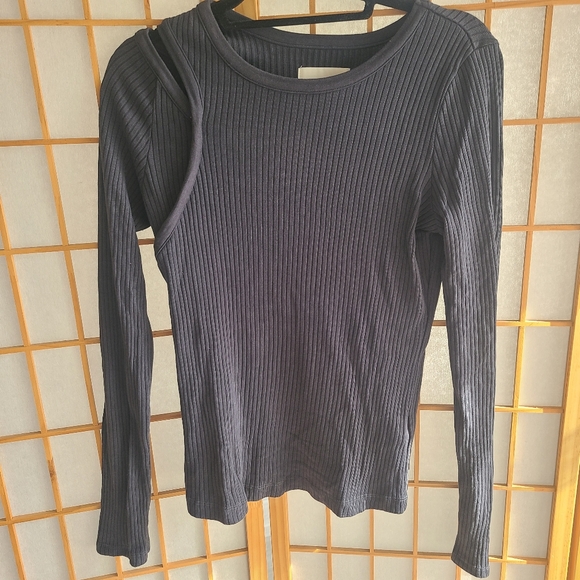 Citizens of Humanity Navy Ribbed Long Sleeve - Picture 1 of 4
